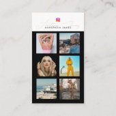 6 Foto Feed Grid Social Media QR Code Business Visitekaartje (Achterkant)