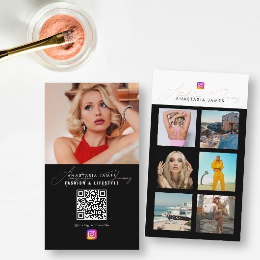 6 Foto Feed Grid Social Media QR Code Business Visitekaartje