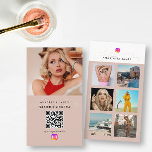 6 Foto Feed Grid Social Media QR Code Business Visitekaartje
