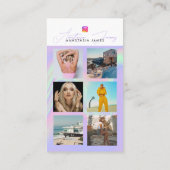 6 Foto Feed Grid Social Media QR Code Holografisch Visitekaartje (Achterkant)