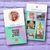6 Foto Feed Grid Social Media QR Code Holografisch Visitekaartje