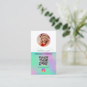 6 Foto Feed Grid Social Media QR Code Holografisch Visitekaartje (Staand voorkant)