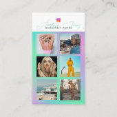 6 Foto Feed Grid Social Media QR Code Holografisch Visitekaartje (Achterkant)