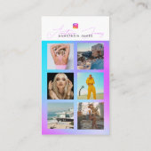 6 Foto Feed Grid Social Media QR Code Holografisch Visitekaartje (Achterkant)