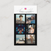 6 Foto Feed Grid Social Media QR Code Mannelijk Visitekaartje (Achterkant)