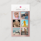 6 Foto Feed Grid Social Media QR Code Roos Gold Visitekaartje (Achterkant)