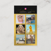 6 Foto Feed Grid Social Media QR Code Zwart Goud Visitekaartje (Achterkant)