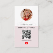 6 Foto Feed Grid Vlogger Kanaal QR Code Visitekaartje (Voorkant)