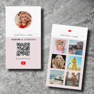 6 Foto Feed Grid Vlogger Kanaal QR Code Visitekaartje