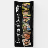 6 Foto Gefeliciteerd Geslaagd 2026 Afstuderen Zwar Spandoek (Verticaal)