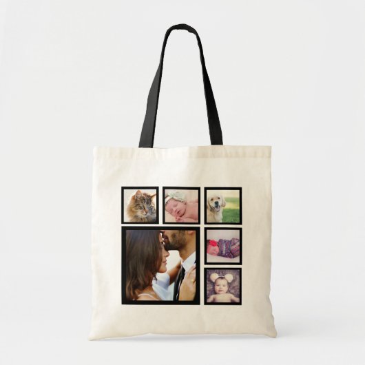 6 Foto gepersonaliseerde collage Sjabloon Tote Bag (Voorkant)