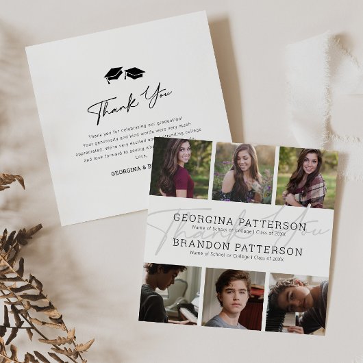 6 foto gezamenlijk Afstuderen Bedankkaart