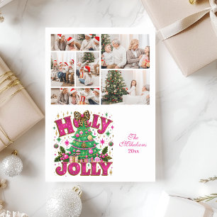 6 Foto Glitter Luipaard Strik Kerst Feest Feestdagenkaart