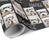 6 Foto Happy Alles Minimale Zwart wit Cadeaupapier (Rol Hoek)
