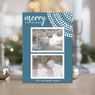 6 Foto Holiday Snowflakes - Blue Holiday Kaart