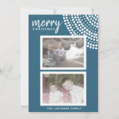 6 Foto Holiday Snowflakes - Blue Holiday Kaart (Voorkant)