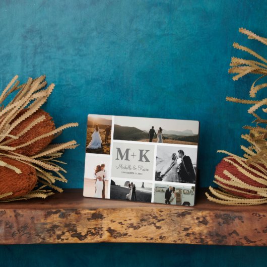 6 Foto Huwelijkscollage Nieuwgehuwden Aandenken Fotoplaat (Zijkant)