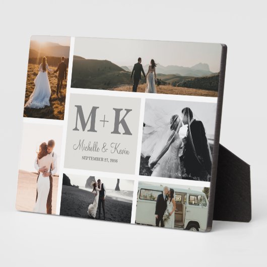 6 Foto Huwelijkscollage Nieuwgehuwden Aandenken Fotoplaat (Zijkant)