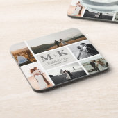 6 Foto Huwelijkscollage Nieuwgetrouwd Aandenken Bier Onderzetter (Linkerzijde)