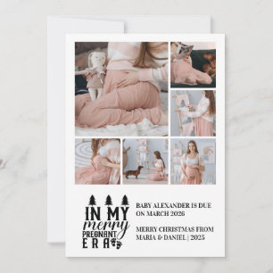 6 foto in mijn vrolijke zwangere tijdperk kerst feestdagenkaart
