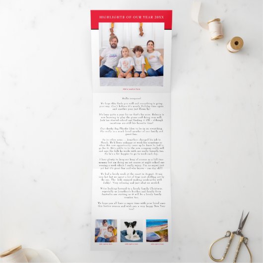 6 Foto jaar in Uitzicht feestelijke nieuwsbrief vi Drieluik Wenskaart (Binnen)