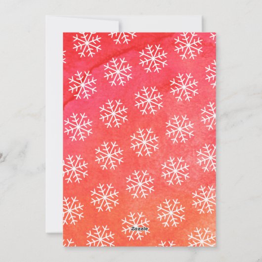 6 Foto Joy Merry Kerstmis Minimale Waterverf rood Feestdagenkaart (Achterkant)