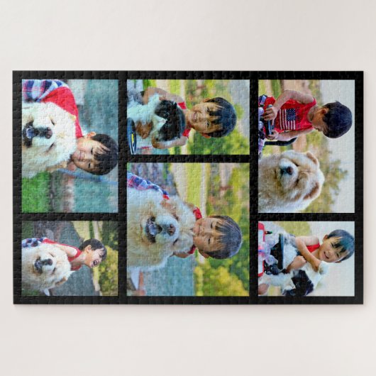 6 Foto Jumbo Gepersonaliseerd Afbeelding Familie C Legpuzzel (Horizontaal)