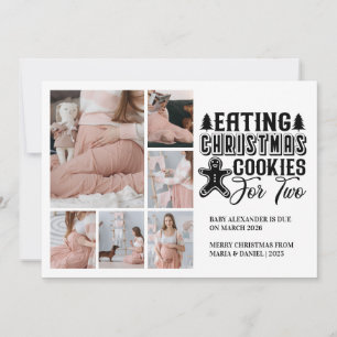 6 Foto Kerstkoekjes voor 2 Zwangerschap Feestdagenkaart