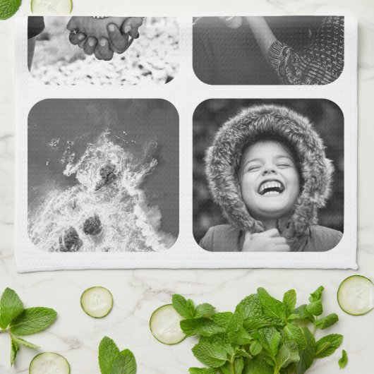 6 Foto keukendoek Sjabloon Rond Lijst Theedoek (Gevouwen)