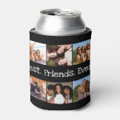 6 foto leuk beste vrienden ooit collage zwart wit blikjeskoeler (Blikje Voorkant)