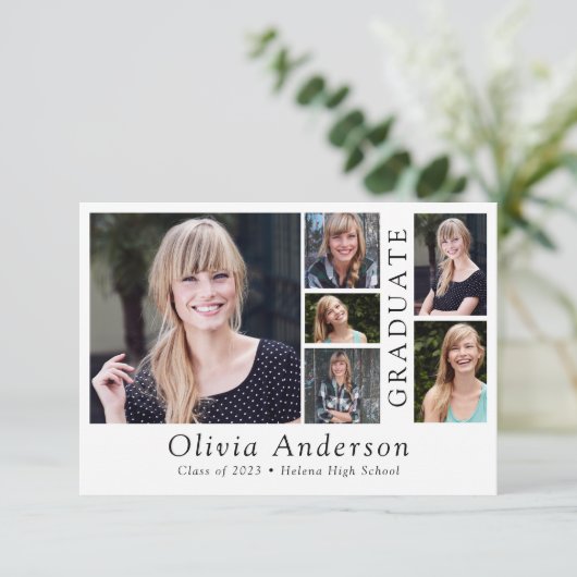 6 Foto minimalistisch Afstuderen Bedankkaart (Staand voorkant)