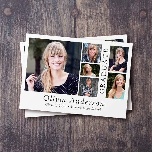 6 Foto minimalistisch Afstuderen Bedankkaart