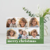 6 Foto Offset - Kerstmis Geweldig - Groen Feestdagenkaart (Staand voorkant)