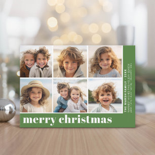 6 Foto Offset - Kerstmis Geweldig - Groen Feestdagenkaart