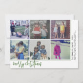 6 Foto offset - Script Merry Kerstmis - Green Feestdagenkaart (Voorkant)