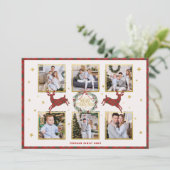 6 Foto Plaid Rendier Kerstvakantie Kaart (Staand voorkant)