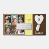 6 foto quotes Voeg naam initialen bruin geel toe Bureaumat (Keyboard & Muis)