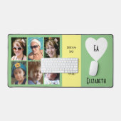 6 foto quotes Voeg naam initialen Groen Geel toe Bureaumat (Keyboard & Muis)