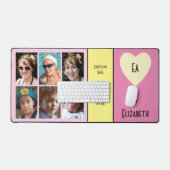 6 foto quotes Voeg naam initialen roze geel toe Bureaumat (Keyboard & Muis)