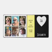 6 foto quotes Voeg naam initialen toe Zwart Geel Bureaumat (Voorkant)