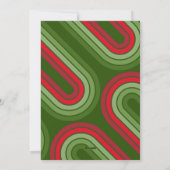 6 Foto Retro Stripe Kerstmis Rode Vrede en Liefde Feestdagenkaart (Achterkant)