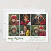 6 Foto Script Prettig Kerstfeest - Witte Rand Feestdagenkaart (Voorkant)