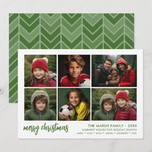 6 Foto Script Prettig Kerstfeest - Witte Rand Feestdagenkaart