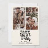 6 Foto Sneeuwvlokken Kerstmis meneer en mevrouw. Feestdagenkaart (Voorkant)
