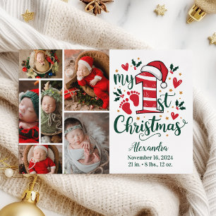 6 Foto Suikerstok Baby 1e Kerstmis Feestdagenkaart