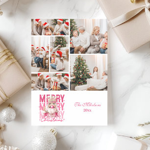 6 Foto Vintage Roze Notenkraker Kerstmis Feestdagenkaart