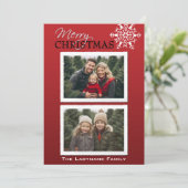 6 foto - Vrolijk kerstfeest - Familiebrief Feestdagenkaart (Staand voorkant)