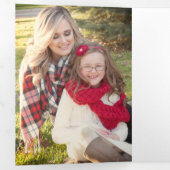 6 Foto Waterverf drievoudig kerstfeest Kaart (Binnenzijde eerst)