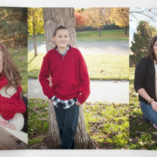 6 Foto Waterverf drievoudig kerstfeest Kaart (Binnenkant midden)