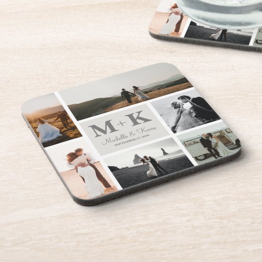 6 Foto Weddenschap Passen getrouwd Keepslag Bier Onderzetter (Linkerzijde)